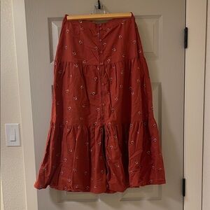 Old Navy Floral-Print Tiered Button-Front Maxi Skirt for Women